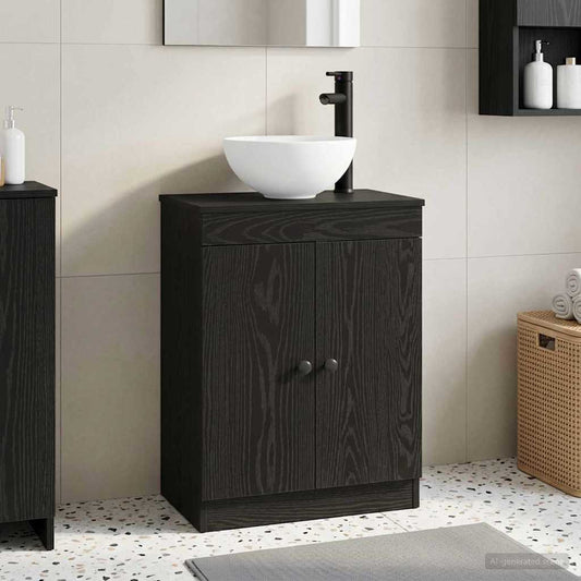 Bathroom Vanity with Sink Black 54 x 35 x 83 cm Engineered Wood