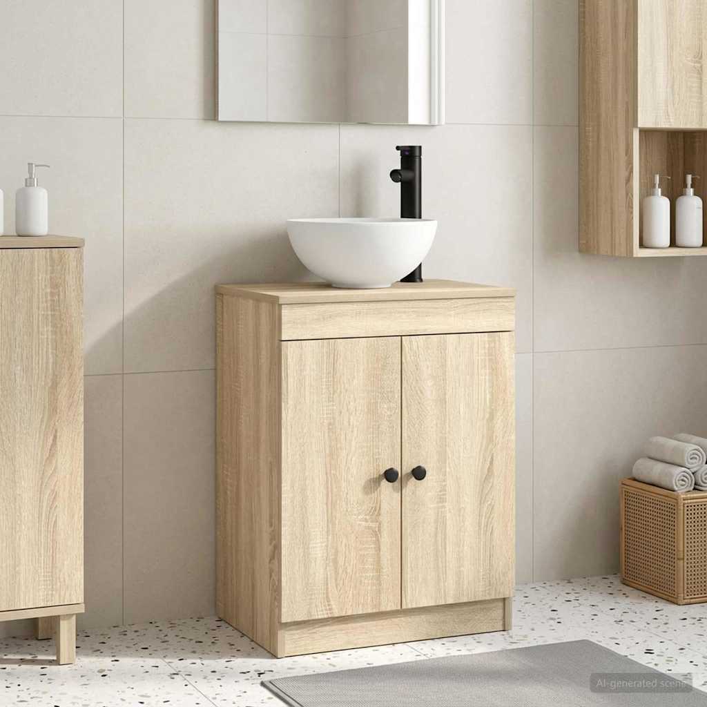 Bathroom Vanity with Sink Sonoma Oak 54 x 35 x 83 cm