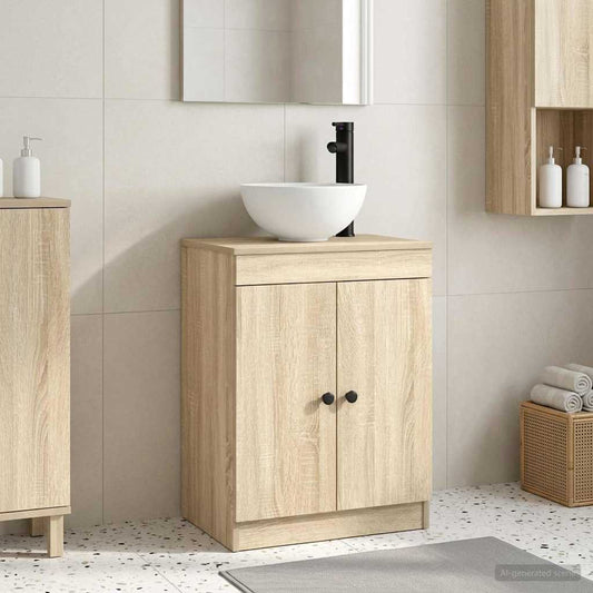 Bathroom Vanity with Sink Sonoma Oak 54 x 35 x 83 cm