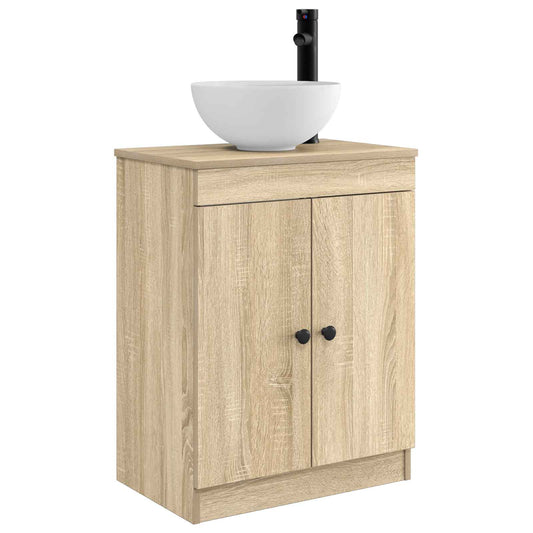 Bathroom Vanity with Sink Sonoma Oak 54 x 35 x 83 cm
