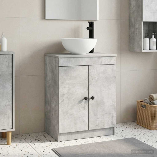 Bathroom Vanity with Sink Concrete Grey 54 x 35 x 83 cm