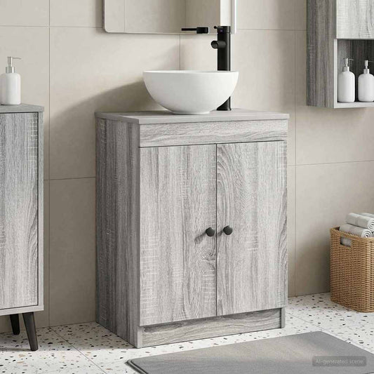 Bathroom Vanity with Sink Grey Sonoma 54 x 35 x 83 cm