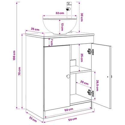 Bathroom Sink Cabinet Artisan Oak 54 x 35 x 100 cm