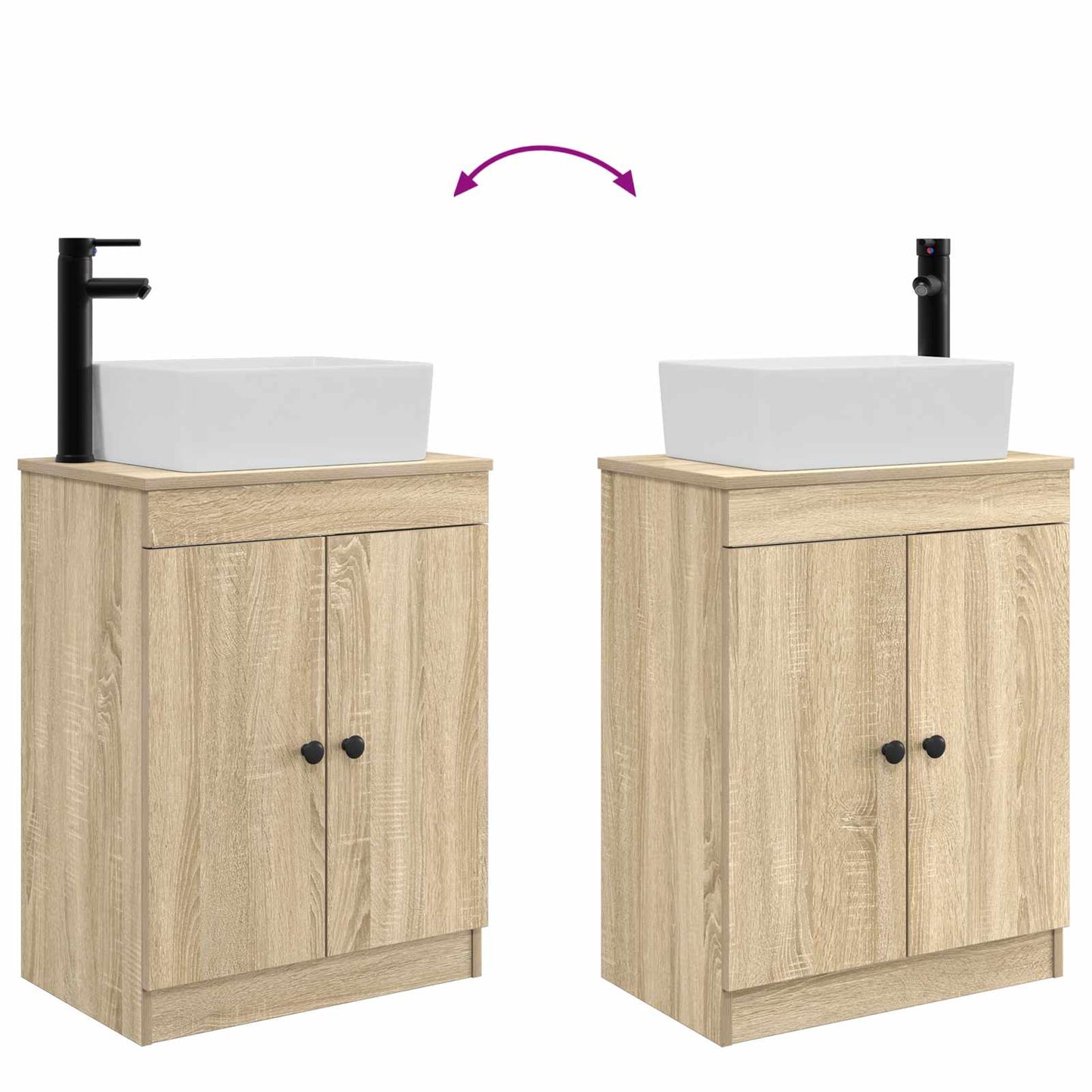 Bathroom Vanity with Sink Sonoma Oak 54 x 35 x 83 cm