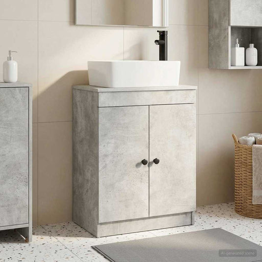 Bathroom Vanity with Sink Concrete Grey 54 x 35 x 83 cm