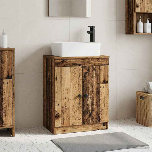 Bathroom Vanity with Sink Old Wood 54 x 35 x 83 cm