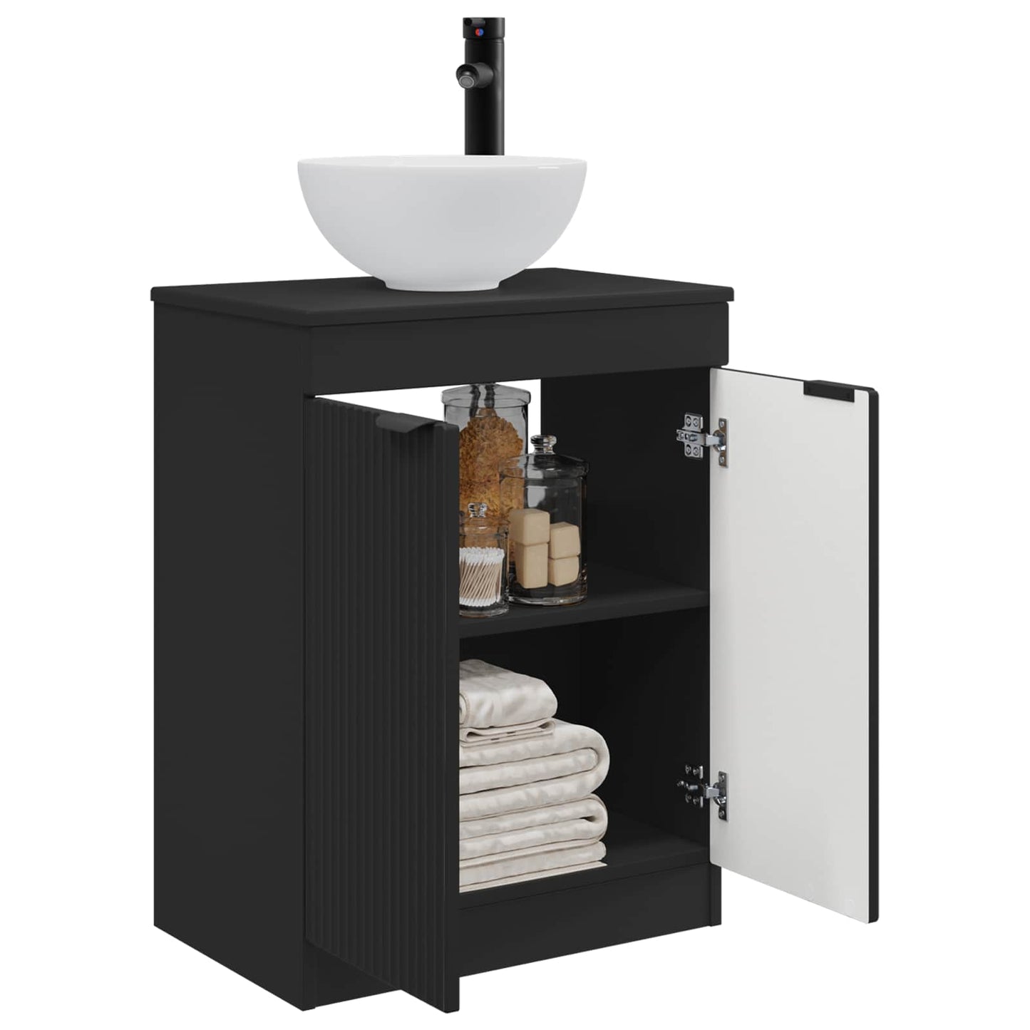 Bathroom Vanity with Sink Black 54 x 35 x 83 cm Engineered Wood