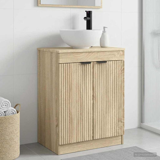 Bathroom Vanity with Sink Sonoma Oak 54 x 35 x 83 cm