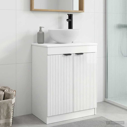 Bathroom Vanity with Sink High Gloss White 54 x 35 x 83 cm