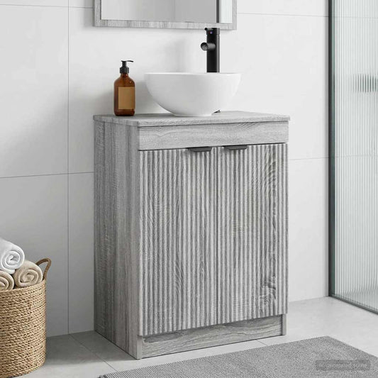 Bathroom Vanity with Sink Grey Sonoma 54 x 35 x 83 cm
