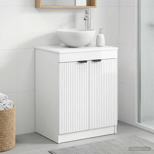 Bathroom Cabinet High Gloss White 54 x 41 x 70 cm