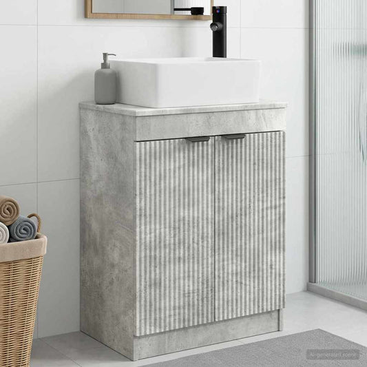 Bathroom Vanity with Sink Concrete Grey 54 x 35 x 83 cm