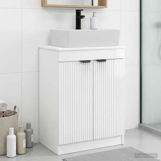 Bathroom Vanity with Sink High Gloss White 54 x 35 x 83 cm