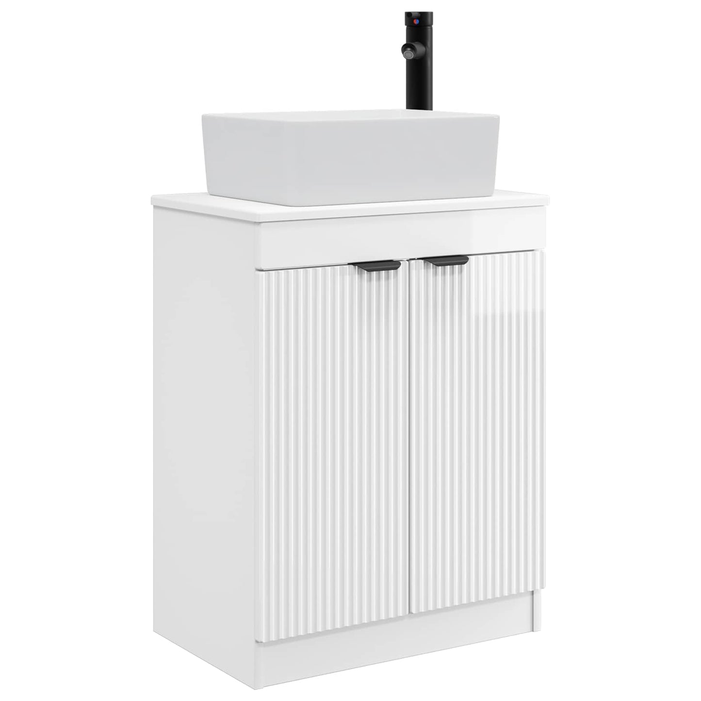 Bathroom Vanity with Sink High Gloss White 54 x 35 x 83 cm