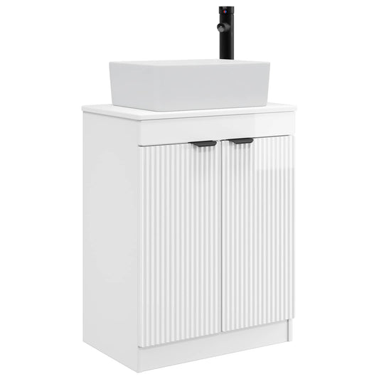 Bathroom Vanity with Sink High Gloss White 54 x 35 x 83 cm