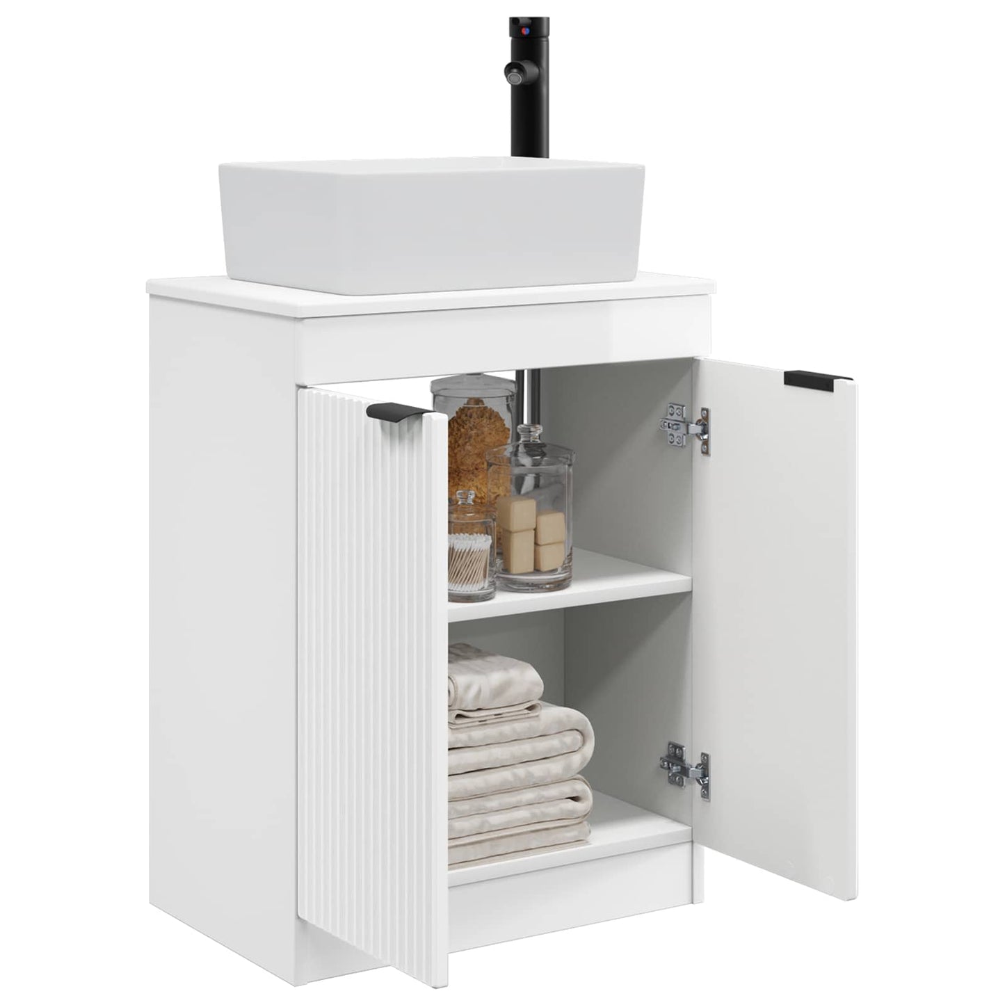 Bathroom Vanity with Sink High Gloss White 54 x 35 x 83 cm