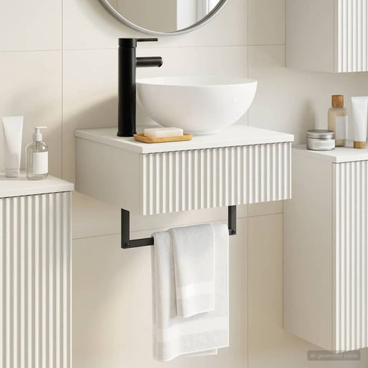 Wall-Mounted Wash Basin White 40 x 35 x 39 cm Engineered Wood