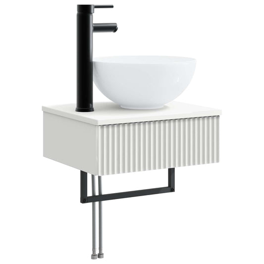 Wall-Mounted Wash Basin White 40 x 35 x 39 cm Engineered Wood