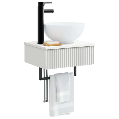 Wall-Mounted Wash Basin White 40 x 35 x 39 cm Engineered Wood