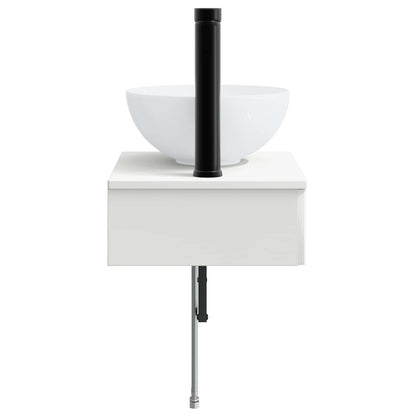 Wall-Mounted Wash Basin White 40 x 35 x 39 cm Engineered Wood