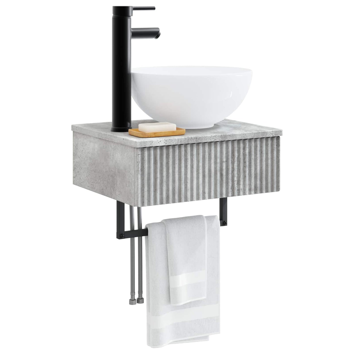 Wall-Mounted Wash Basin Concrete Grey 40 x 35 x 39 cm