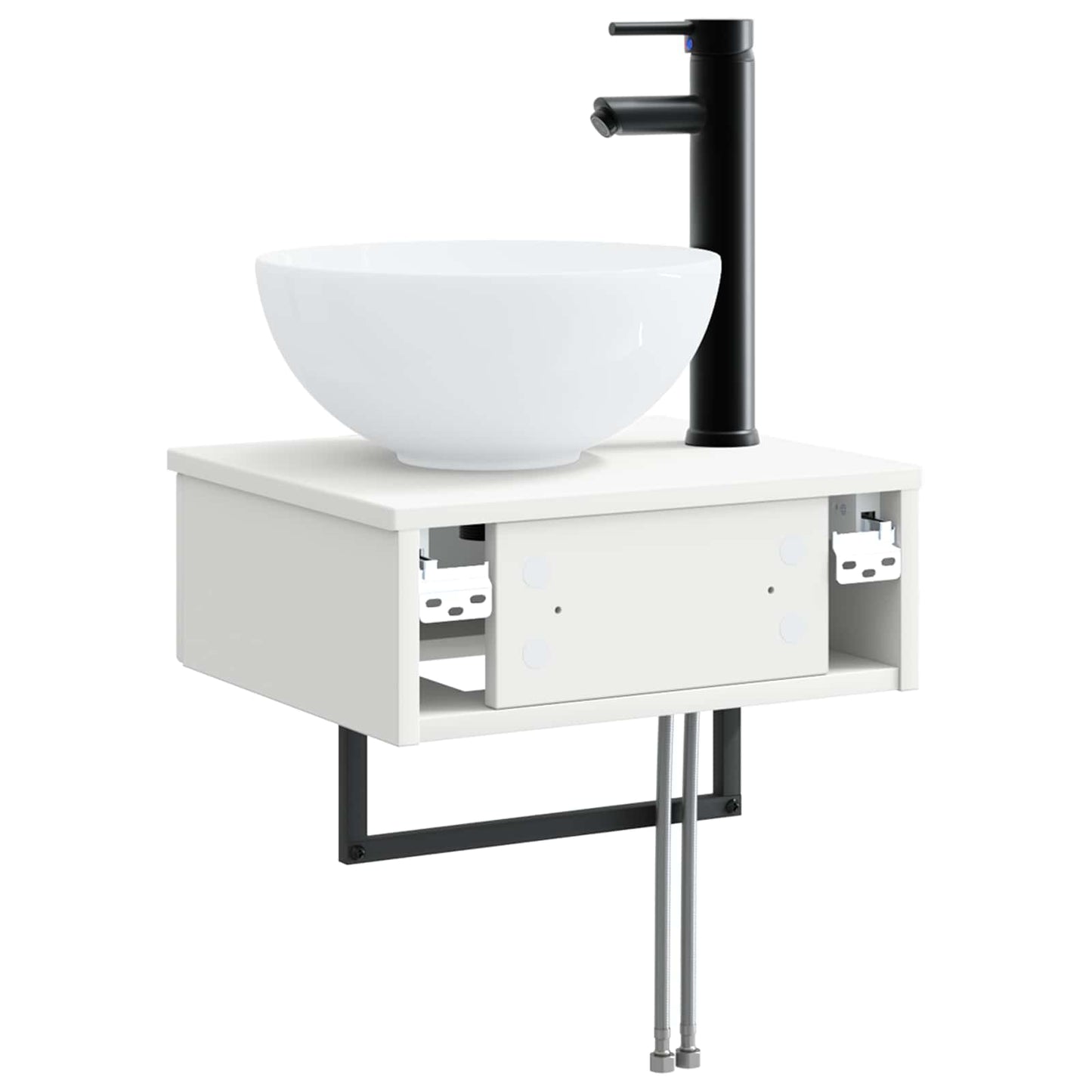 Wall-Mounted Wash Basin High Gloss White 40 x 35 x 39 cm