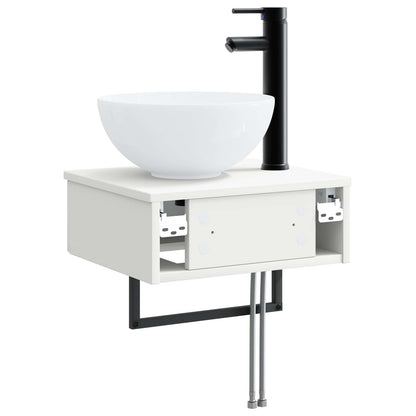 Wall-Mounted Wash Basin High Gloss White 40 x 35 x 39 cm