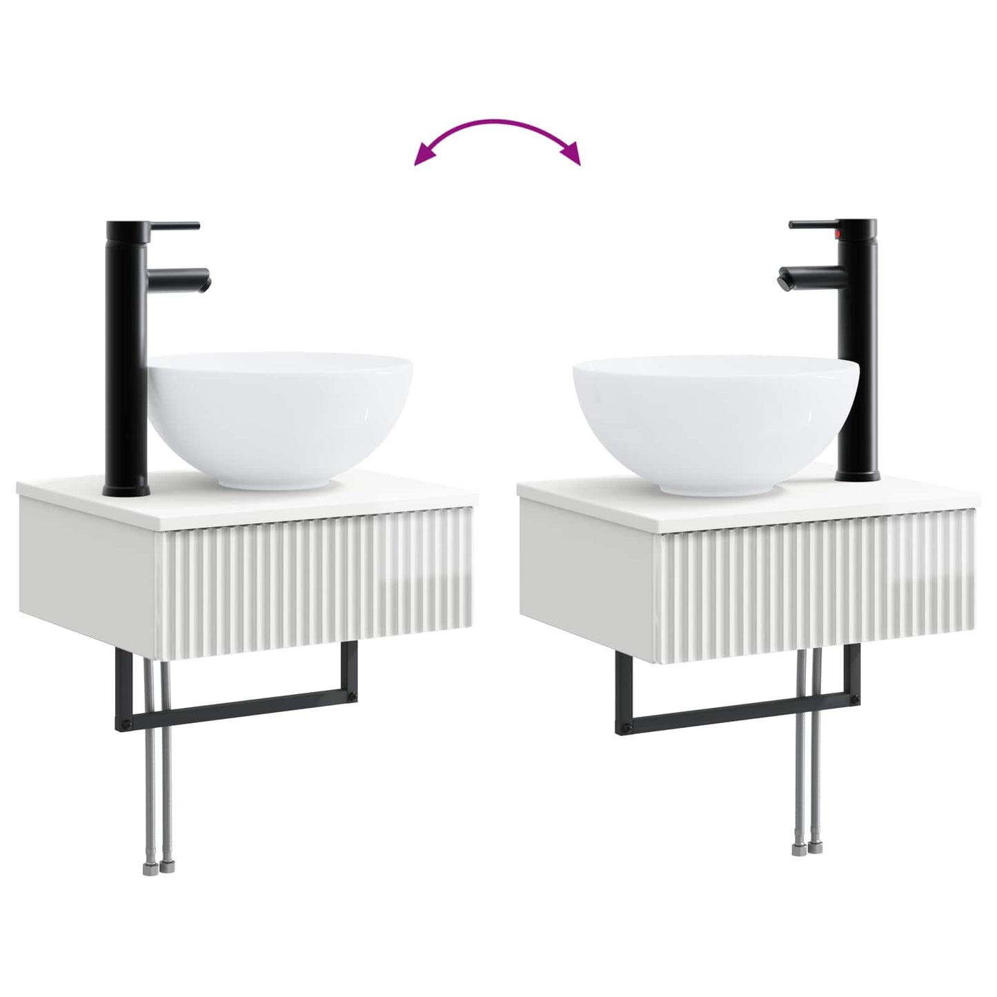 Wall-Mounted Wash Basin High Gloss White 40 x 35 x 39 cm