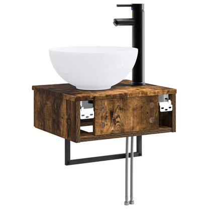 Wall-Mounted Wash Basin Smoked Oak 40 x 35 x 39 cm