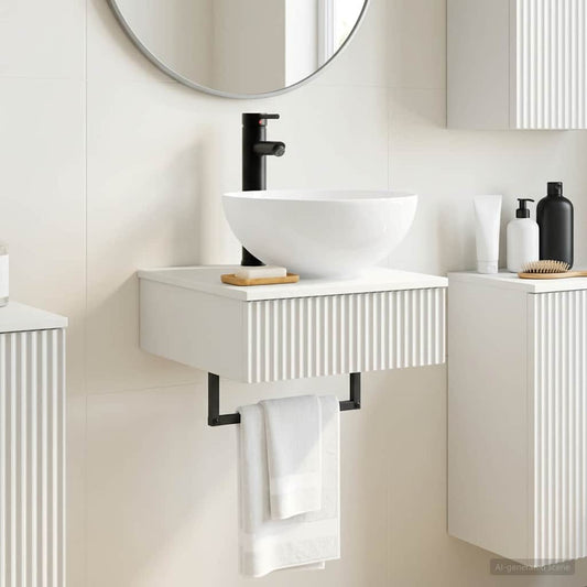 Wall-Mounted Wash Basin White 40 x 41 x 40.5 cm Engineered Wood
