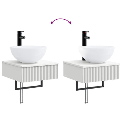 Wall-Mounted Wash Basin White 40 x 41 x 40.5 cm Engineered Wood