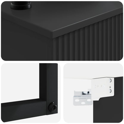 Wall-Mounted Wash Basin Black 40 x 41 x 40.5 cm Engineered Wood