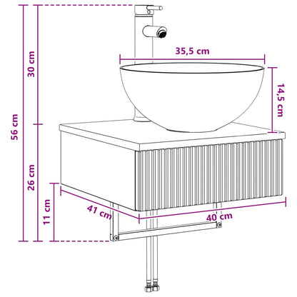 Wall-Mounted Wash Basin Sonoma Oak 40 x 41 x 40.5 cm