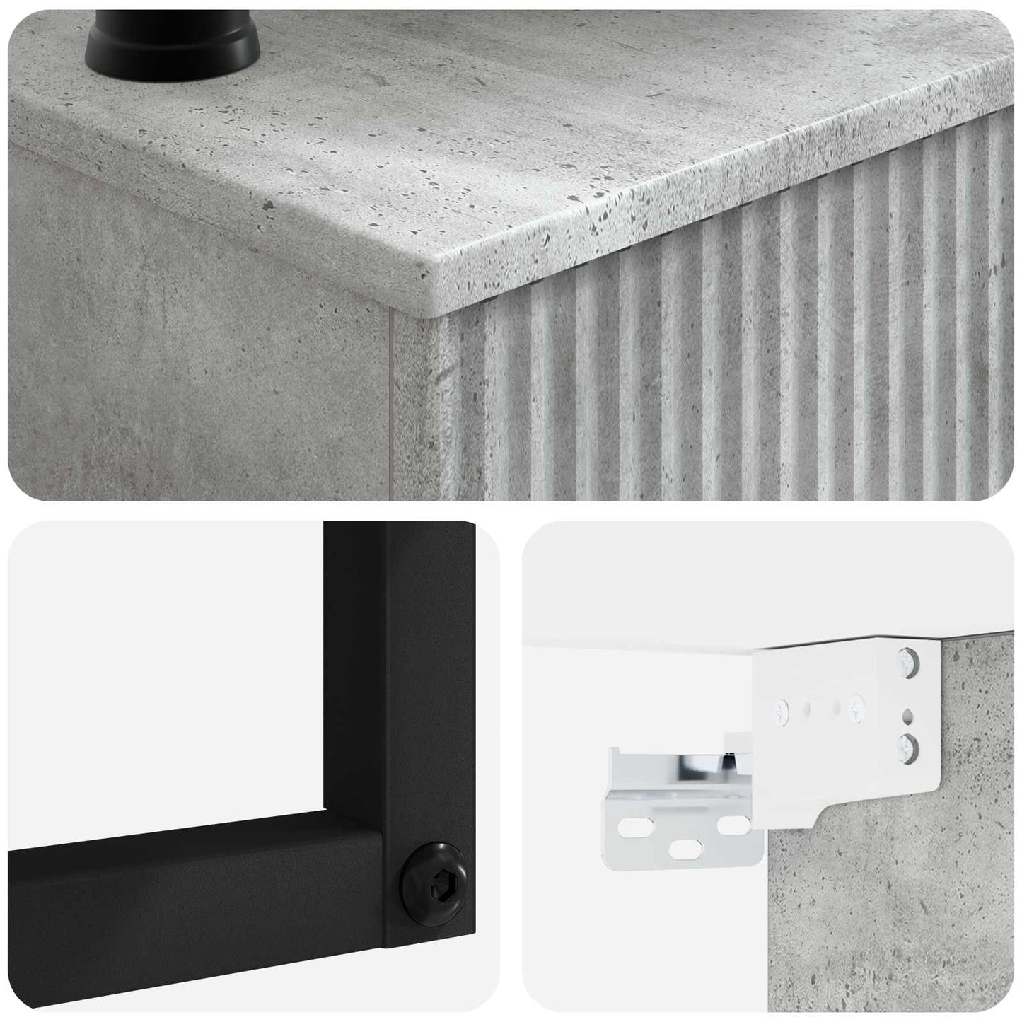 Wall-Mounted Wash Basin Concrete Grey 40 x 41 x 40.5 cm
