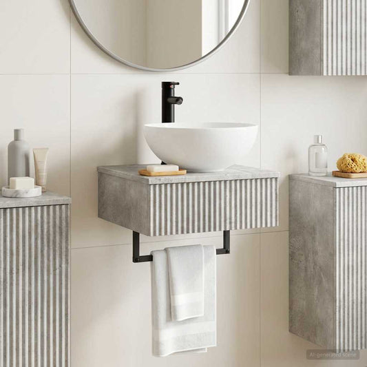 Wall-Mounted Wash Basin Concrete Grey 40 x 41 x 40.5 cm