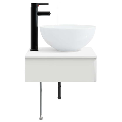 Wall-Mounted Wash Basin High Gloss White 40 x 41 x 40.5 cm