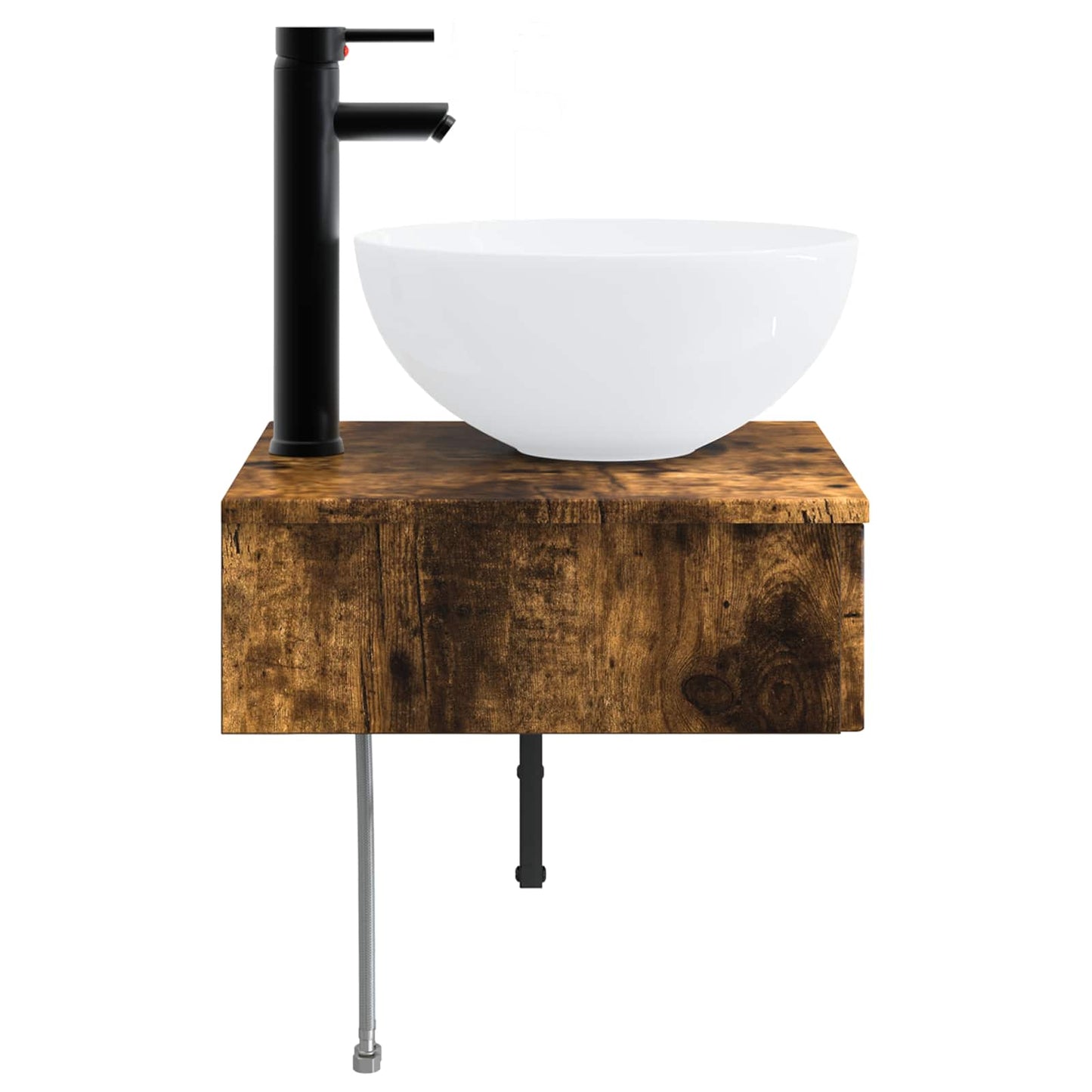 Wall-Mounted Wash Basin Smoked Oak 40 x 41 x 40.5 cm
