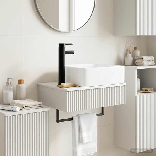 Wall-Mounted Wash Basin White 50 x 41 x 39 cm Engineered Wood