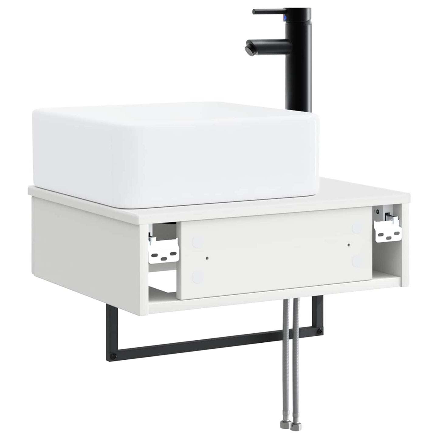 Wall-Mounted Wash Basin White 50 x 41 x 39 cm Engineered Wood
