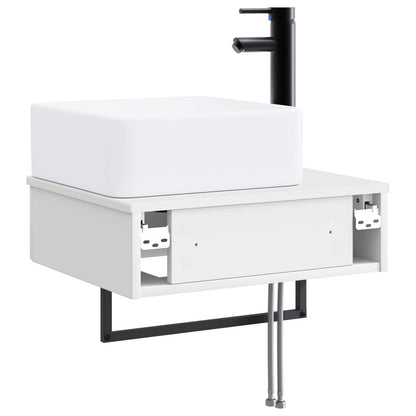 Wall-Mounted Wash Basin White 50 x 41 x 39 cm Engineered Wood