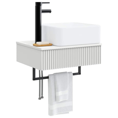 Wall-Mounted Wash Basin White 50 x 41 x 39 cm Engineered Wood