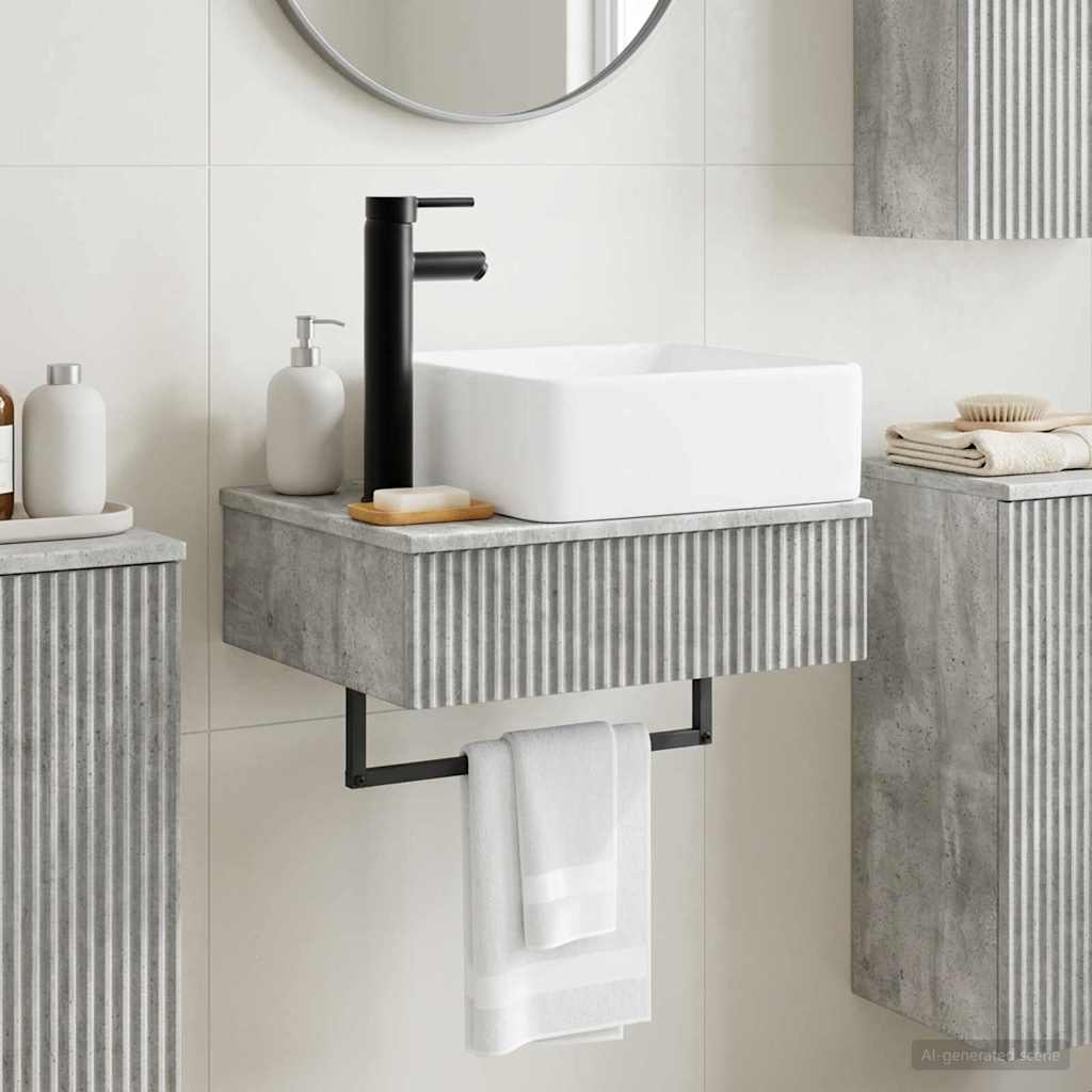 Wall-Mounted Wash Basin Concrete Grey 50 x 41 x 39 cm