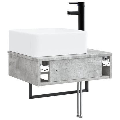 Wall-Mounted Wash Basin Concrete Grey 50 x 41 x 39 cm