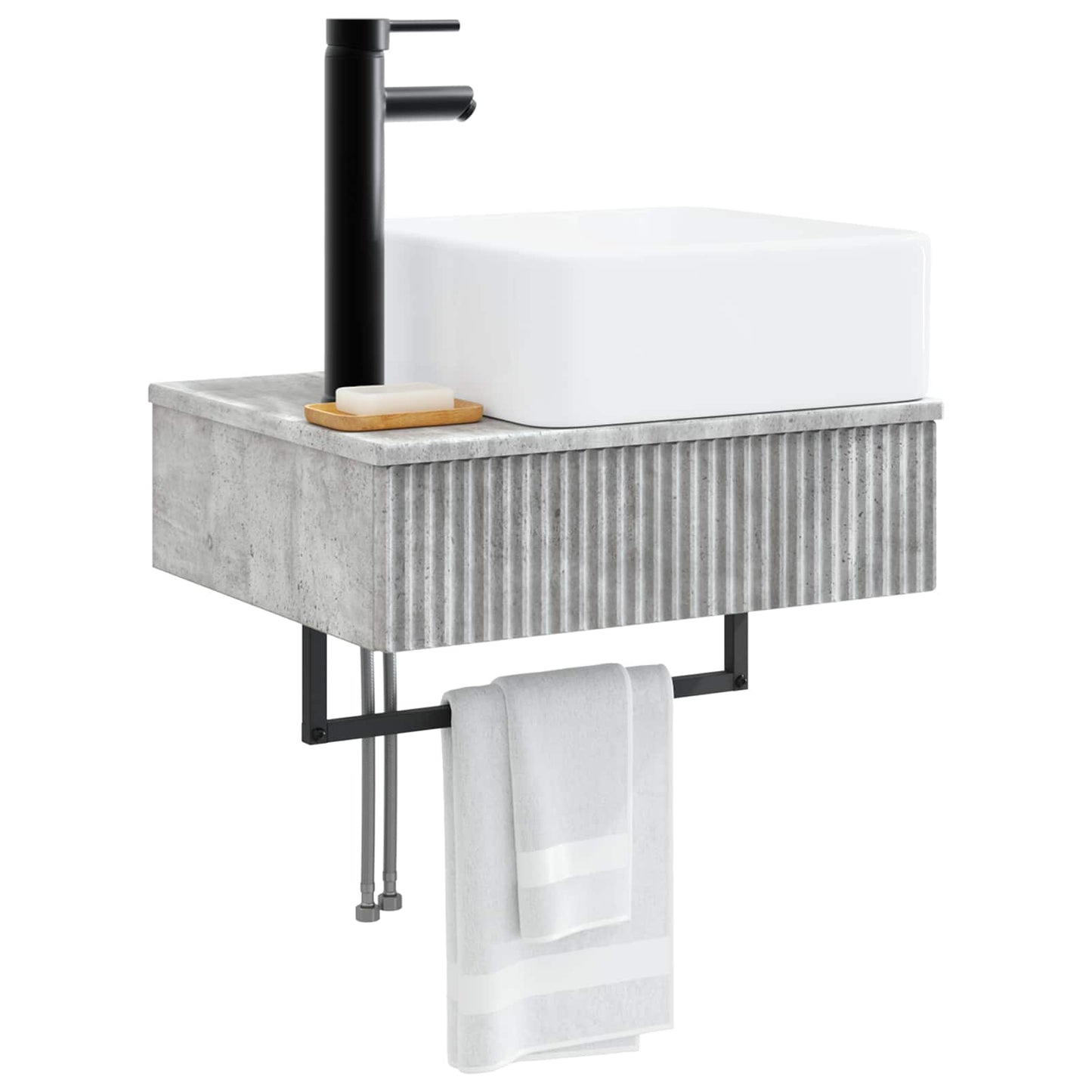 Wall-Mounted Wash Basin Concrete Grey 50 x 41 x 39 cm