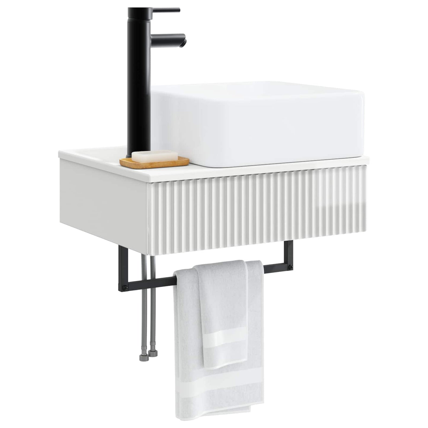 Wall-Mounted Wash Basin High Gloss White 50 x 41 x 39 cm