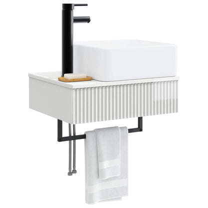 Wall-Mounted Wash Basin High Gloss White 50 x 41 x 39 cm