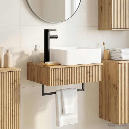 Wall-Mounted Wash Basin Artisan Oak 50 x 41 x 39 cm