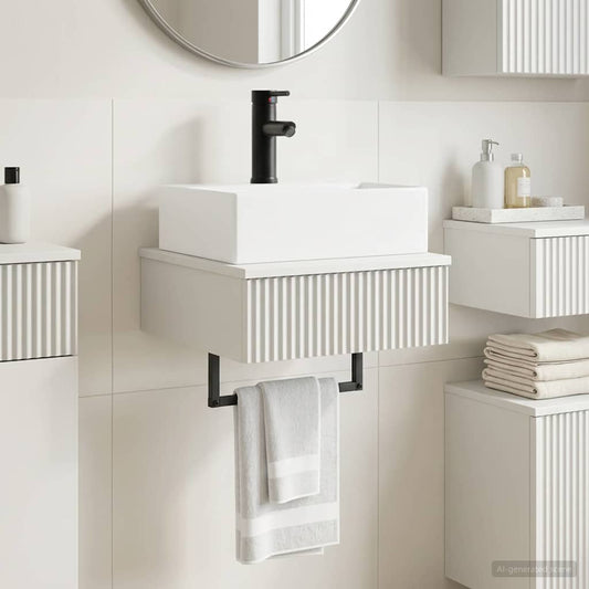 Wall-Mounted Wash Basin White 40 x 41 x 39 cm Engineered Wood