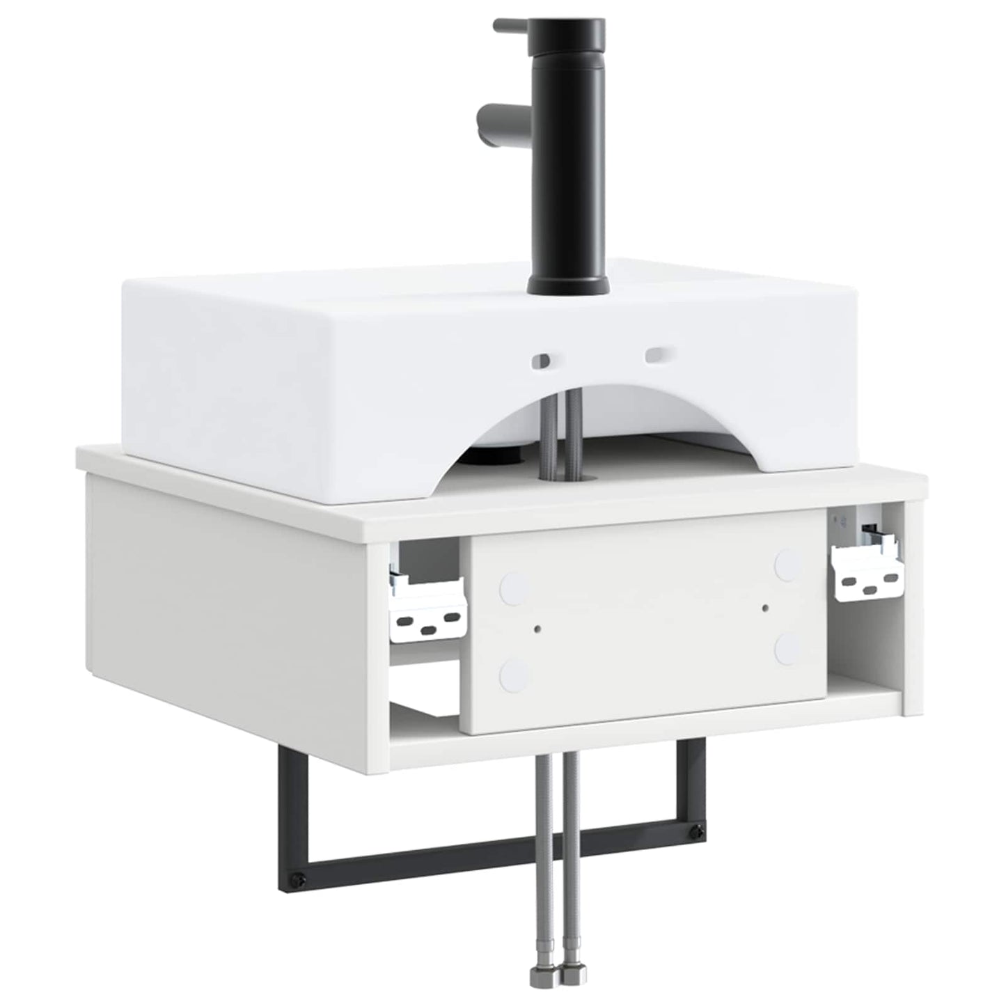 Wall-Mounted Wash Basin White 40 x 41 x 39 cm Engineered Wood
