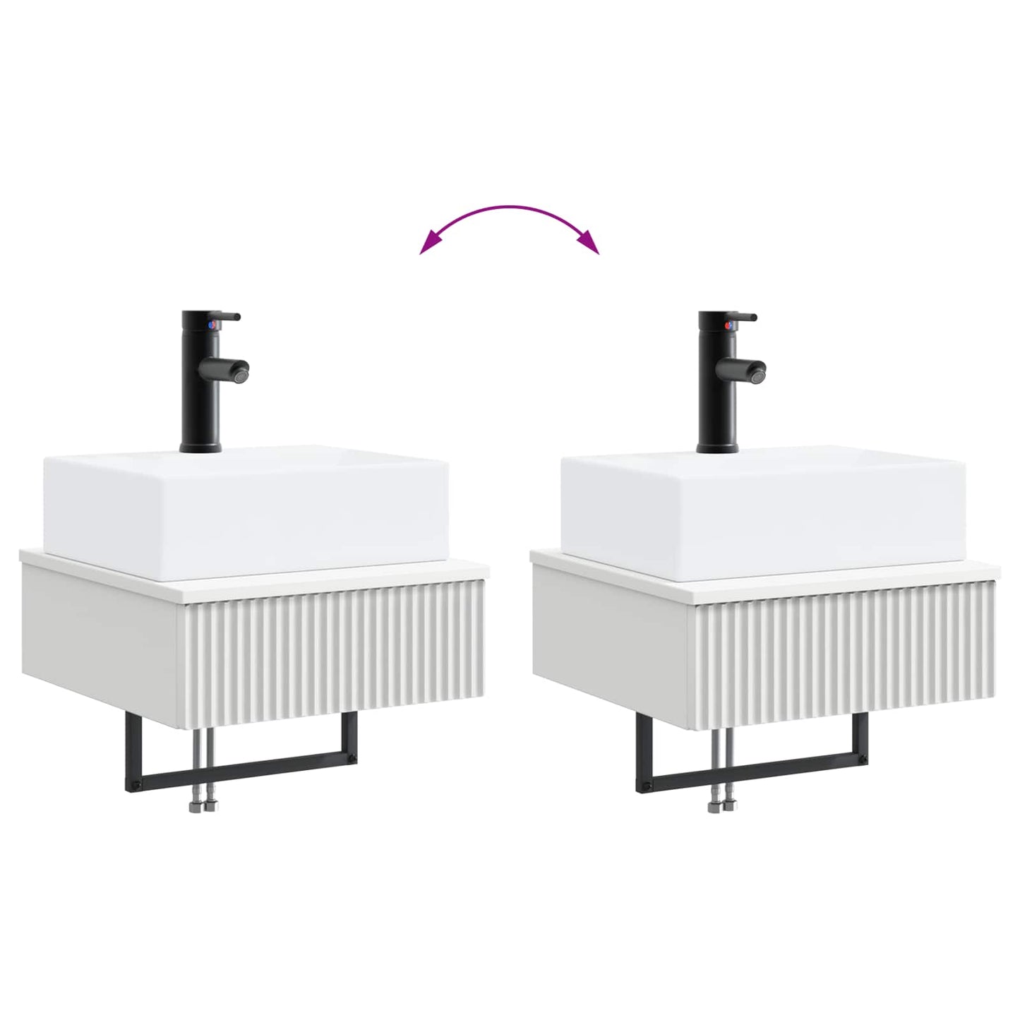 Wall-Mounted Wash Basin White 40 x 41 x 39 cm Engineered Wood
